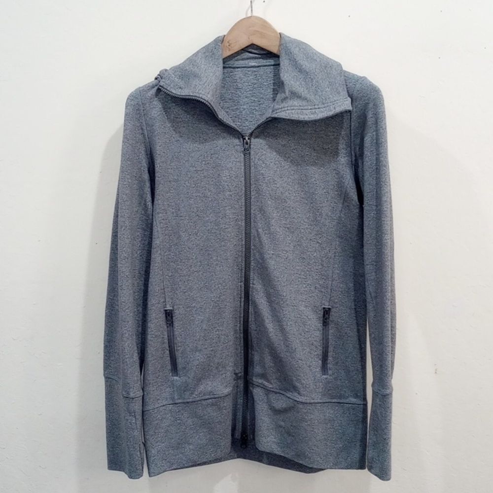 Lululemon Vintage Define Jacket With Hood Dual Zip Thumbholes Gray, Size 10